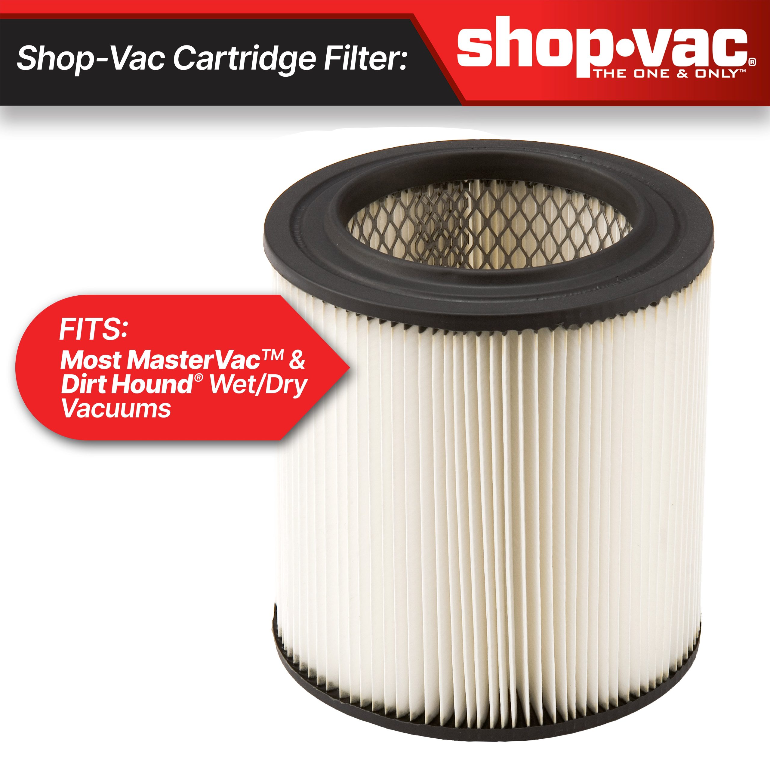 Shop-Vac® Cartridge Filter-Fits most MasterVac & Dirt Hound Wet/Dry Vacs