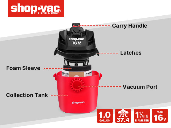 Shop-Vac® Cordless 1 Gallon Wet/Dry Vac - Image 2